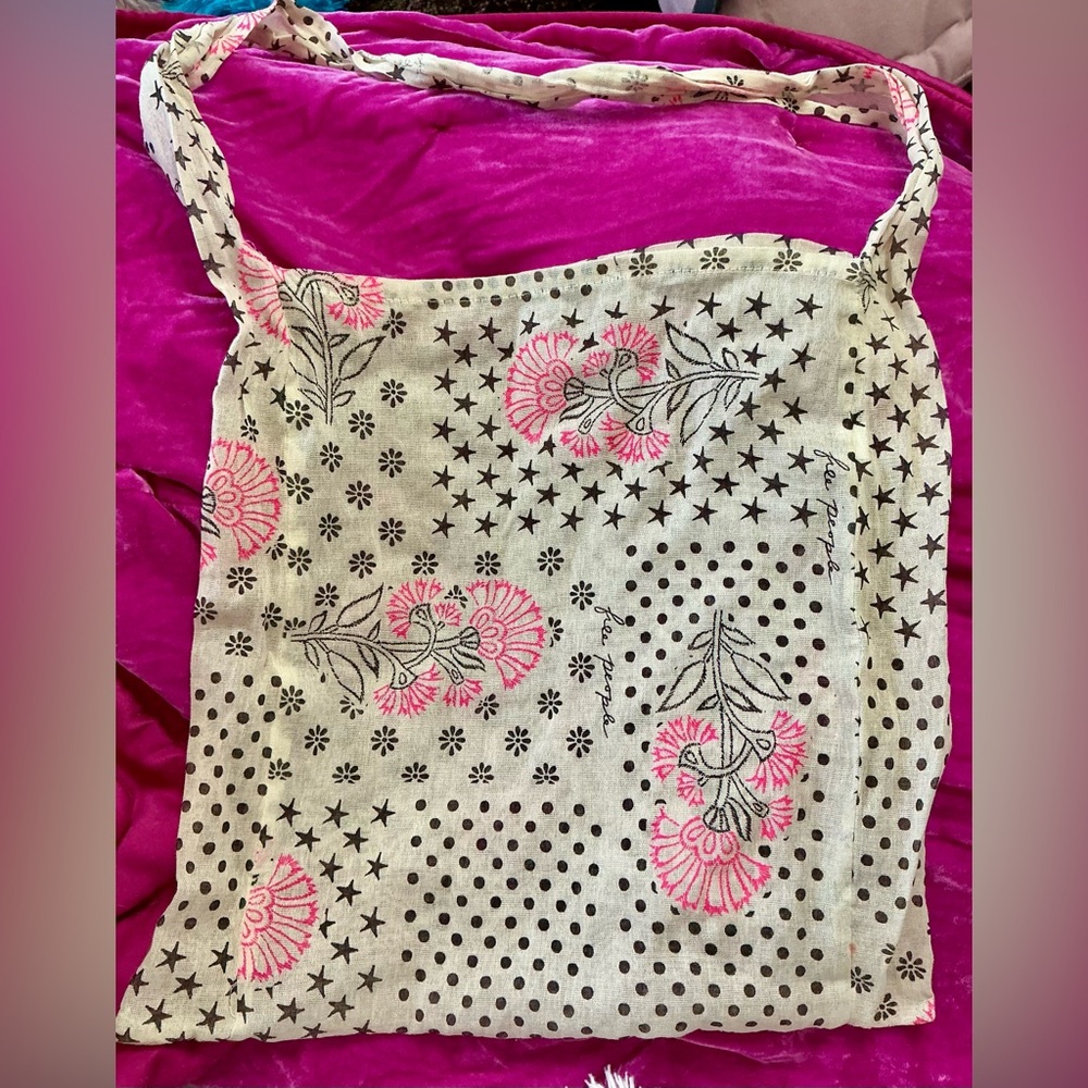 Free People Floral Pink and Black Satchel